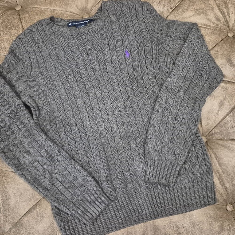 Ralph Lauren Cable-Knit Cotton Crew Neck Sweater